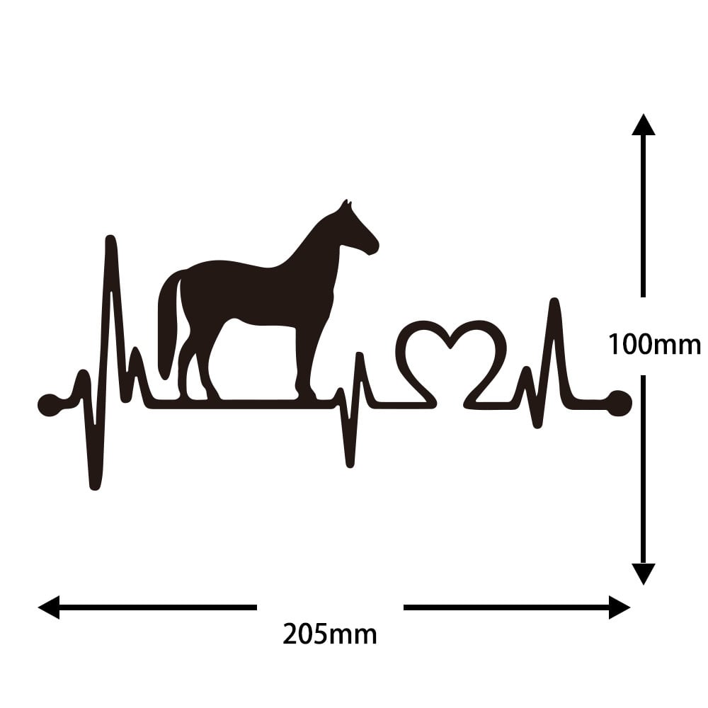 Creative pony love electrocardiogram Car Decoration Sticker Removable Decoration- Black 10*20.5cm Creative pony love electrocardiogram Car Decoration Sticker Removable Decoration- Black 10*20.5cm