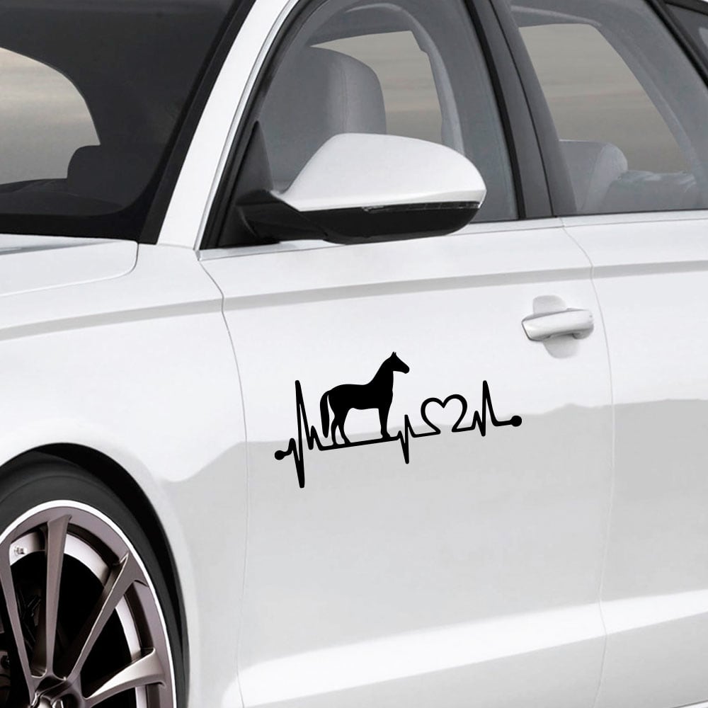 Creative pony love electrocardiogram Car Decoration Sticker Removable Decoration- Black 10*20.5cm Creative pony love electrocardiogram Car Decoration Sticker Removable Decoration- Black 10*20.5cm