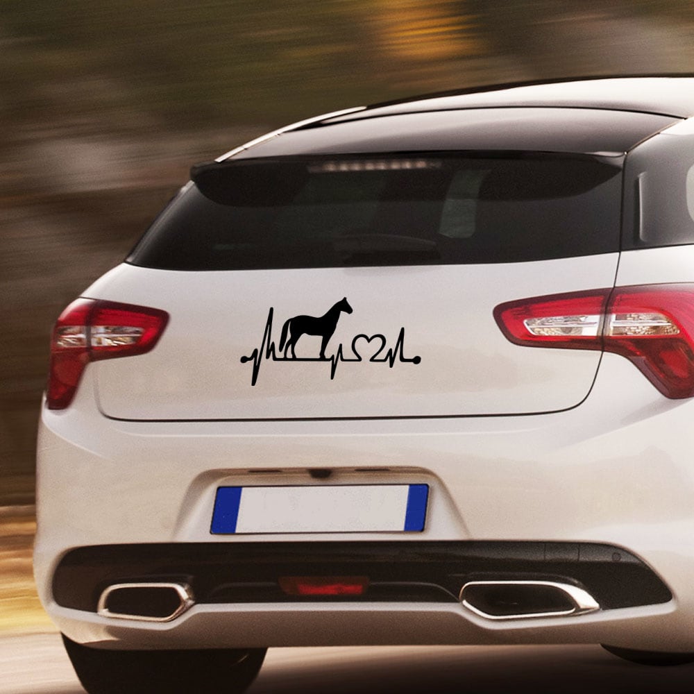 Creative pony love electrocardiogram Car Decoration Sticker Removable Decoration- Black 10*20.5cm Creative pony love electrocardiogram Car Decoration Sticker Removable Decoration- Black 10*20.5cm