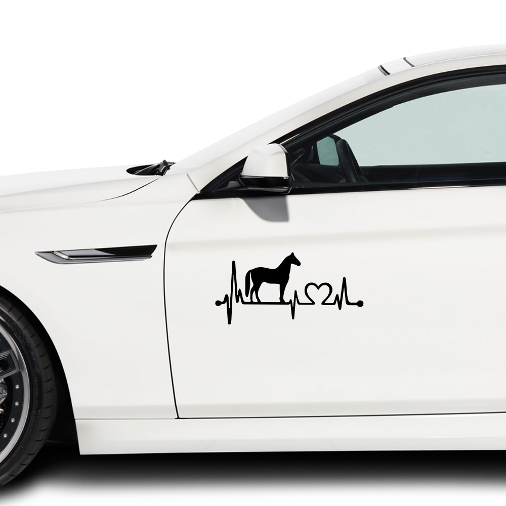 Creative pony love electrocardiogram Car Decoration Sticker Removable Decoration- Black 10*20.5cm Creative pony love electrocardiogram Car Decoration Sticker Removable Decoration- Black 10*20.5cm