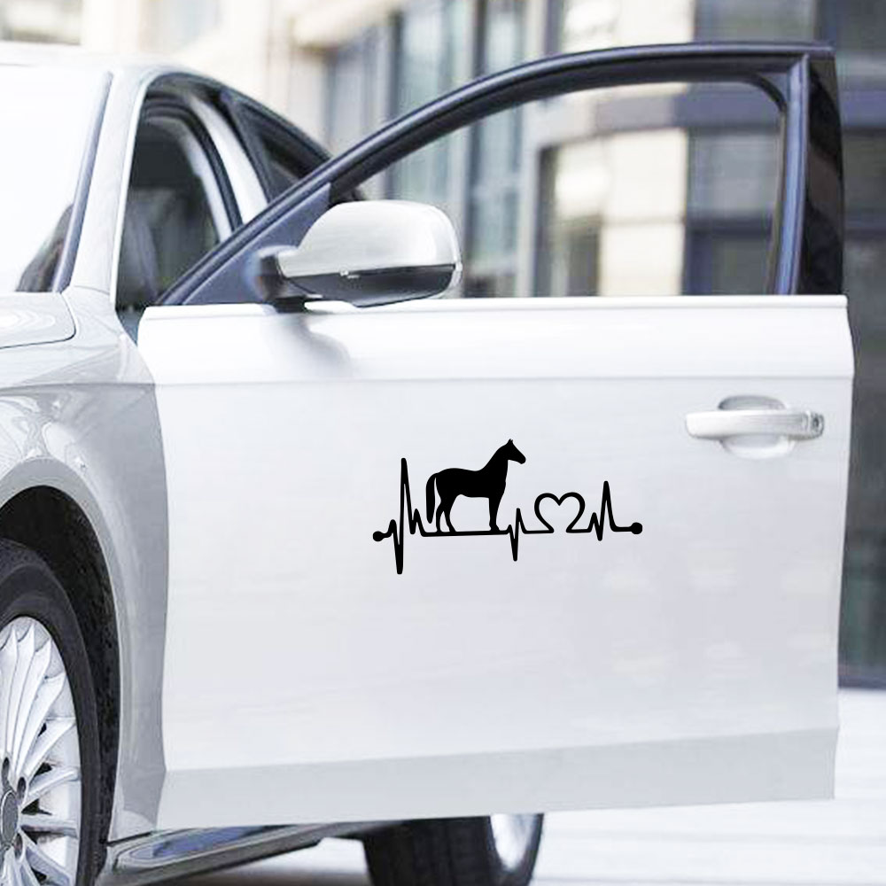 Creative pony love electrocardiogram Car Decoration Sticker Removable Decoration- Black 10*20.5cm Creative pony love electrocardiogram Car Decoration Sticker Removable Decoration- Black 10*20.5cm
