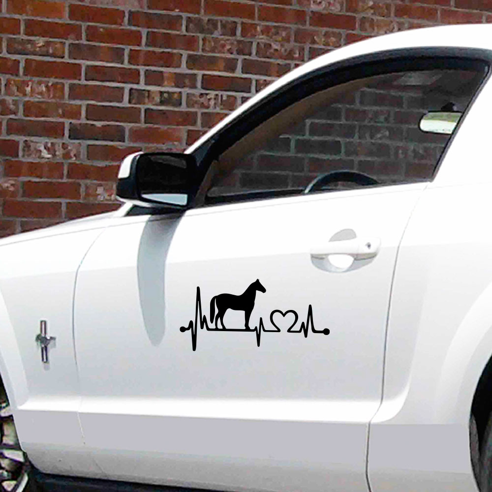 Creative pony love electrocardiogram Car Decoration Sticker Removable Decoration- Black 10*20.5cm Creative pony love electrocardiogram Car Decoration Sticker Removable Decoration- Black 10*20.5cm