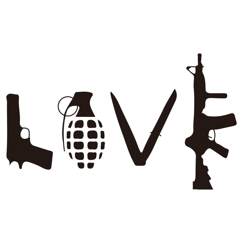 Handgun Antitank Grenade Car Decoration Sticker Removable- Black 13*22cm Handgun Antitank Grenade Car Decoration Sticker Removable- Black 13*22cm
