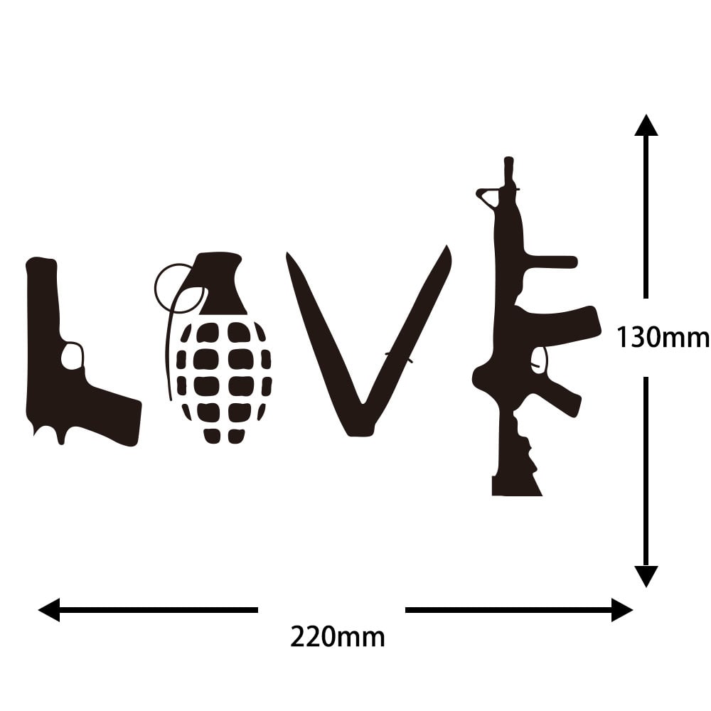 Handgun Antitank Grenade Car Decoration Sticker Removable- Black 13*22cm Handgun Antitank Grenade Car Decoration Sticker Removable- Black 13*22cm
