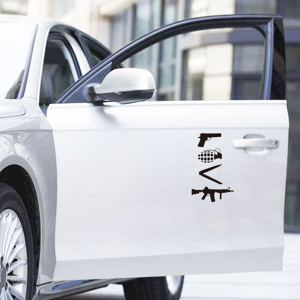 Handgun Antitank Grenade Car Decoration Sticker Removable- Black 13*22cm Handgun Antitank Grenade Car Decoration Sticker Removable- Black 13*22cm