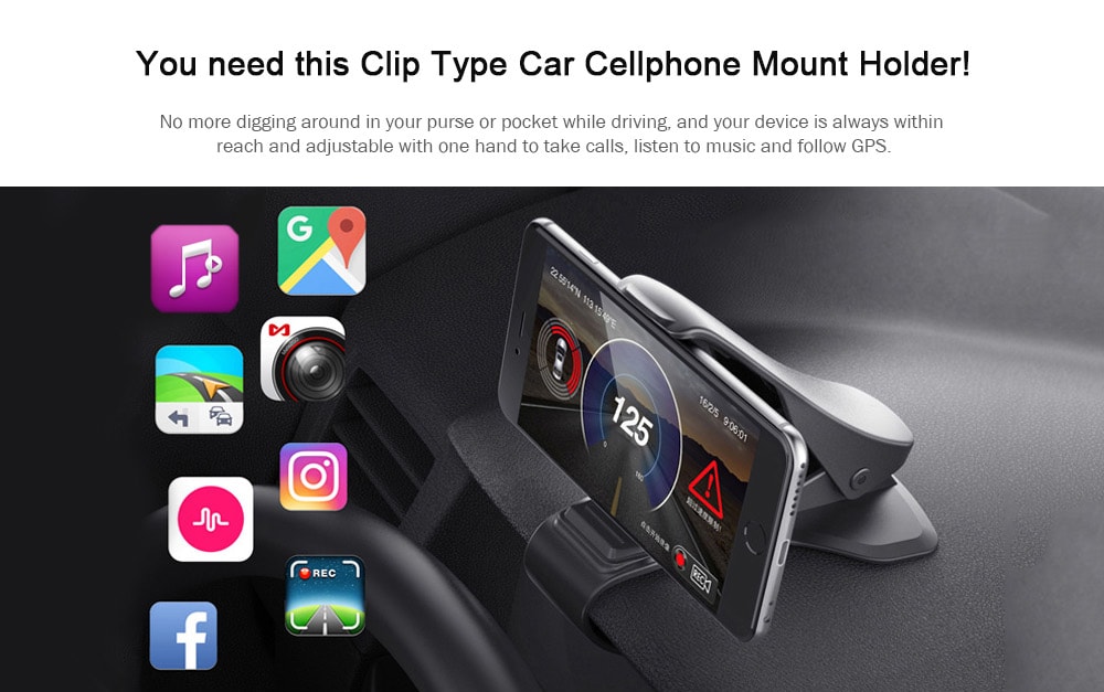 Universal Car Dashboard Mount Holder Stand HUD Design Cradle for Cell Phone GPS- Black Universal Car Dashboard Mount Holder Stand HUD Design Cradle for Cell Phone GPS- Black