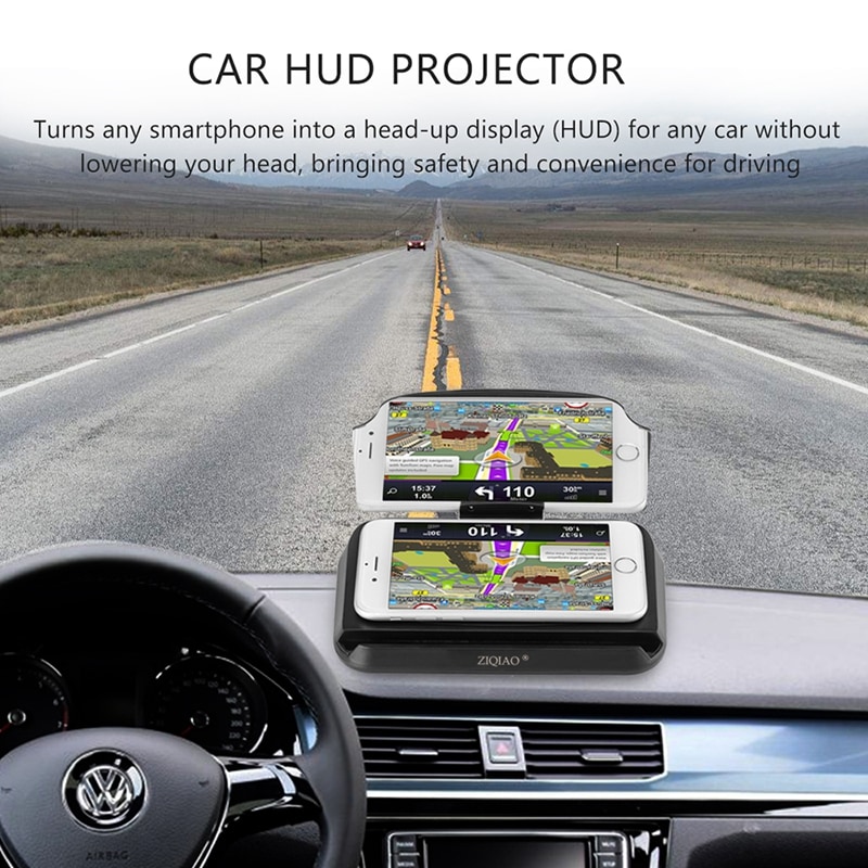 ZIQIAO Universal Car HUD Head Up Display Projector Smart Phone GPS Navigation Holder- Black ZIQIAO Universal Car HUD Head Up Display Projector Smart Phone GPS Navigation Holder- Black