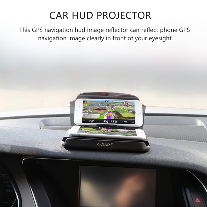 ZIQIAO Universal Car HUD Head Up Display Projector Smart Phone GPS Navigation Holder- Black ZIQIAO Universal Car HUD Head Up Display Projector Smart Phone GPS Navigation Holder- Black