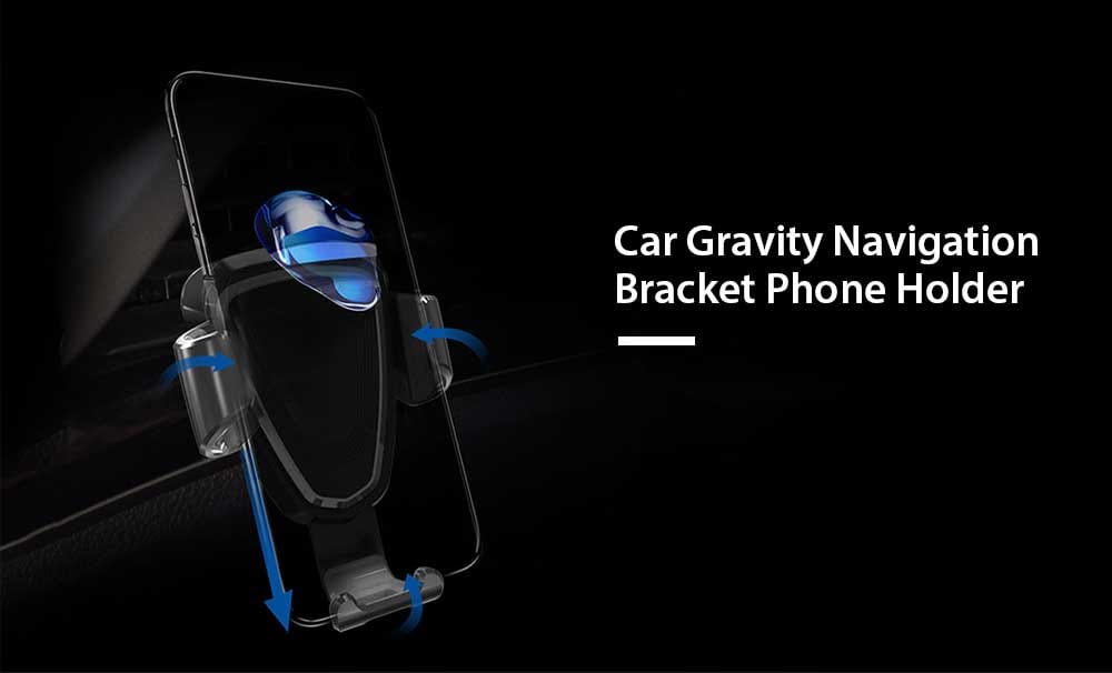 Car Gravity Navigation Bracket Phone Holder- Black Regular Car Gravity Navigation Bracket Phone Holder- Black Regular