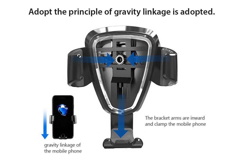 Car Gravity Navigation Bracket Phone Holder- Black Regular Car Gravity Navigation Bracket Phone Holder- Black Regular