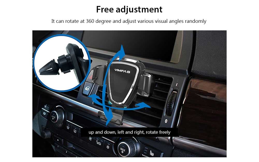 Car Gravity Navigation Bracket Phone Holder- Black Regular Car Gravity Navigation Bracket Phone Holder- Black Regular