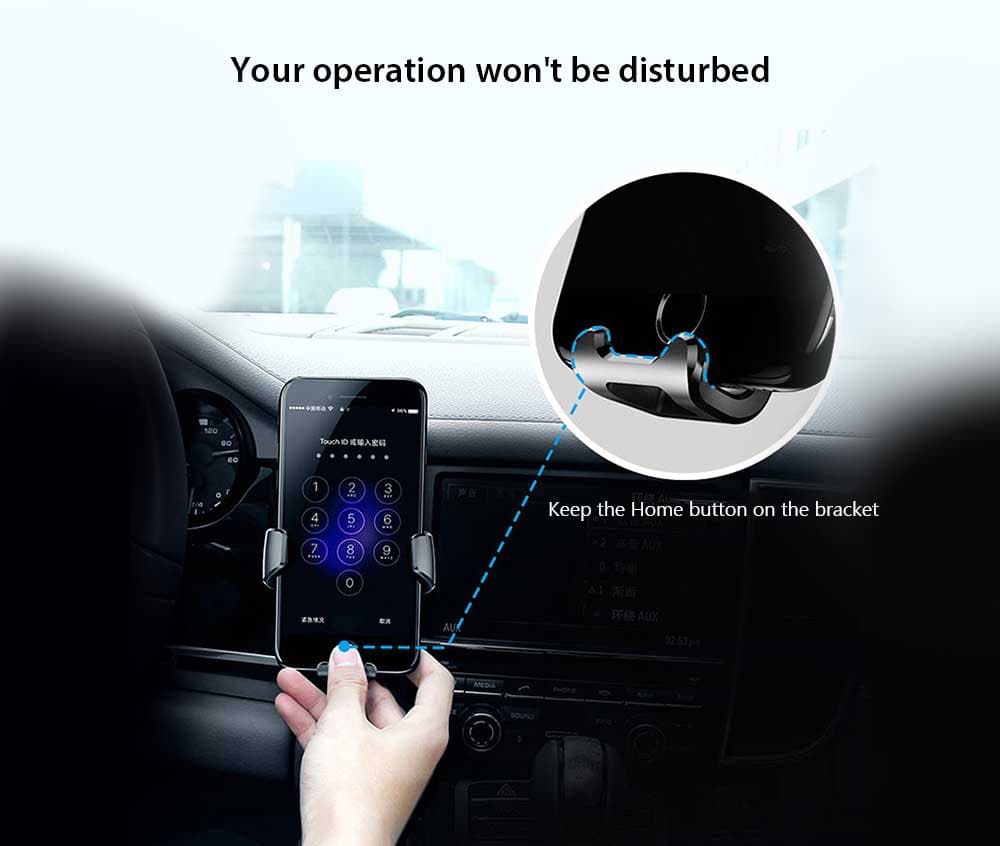 Car Gravity Navigation Bracket Phone Holder- Black Regular Car Gravity Navigation Bracket Phone Holder- Black Regular