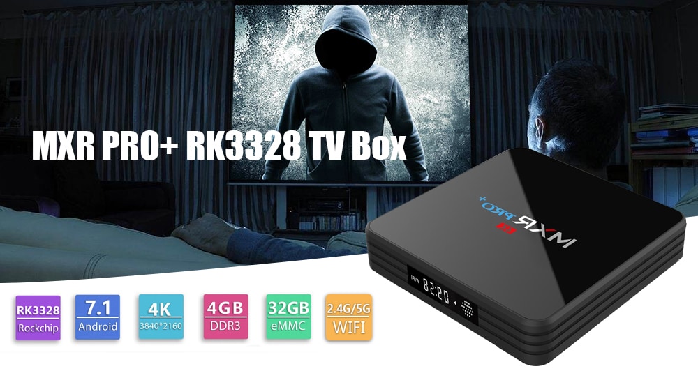 MXR Pro + TV Box 4GB RAM + 32GB ROM RK3328 / 2.4G + 5G WiFi / USB3.0 / BT4.0 / 100Mbps / 4K VP9- Black US Plug MXR Pro + TV Box 4GB RAM + 32GB ROM RK3328 / 2.4G + 5G WiFi / USB3.0 / BT4.0 / 100Mbps / 4K VP9- Black US Plug