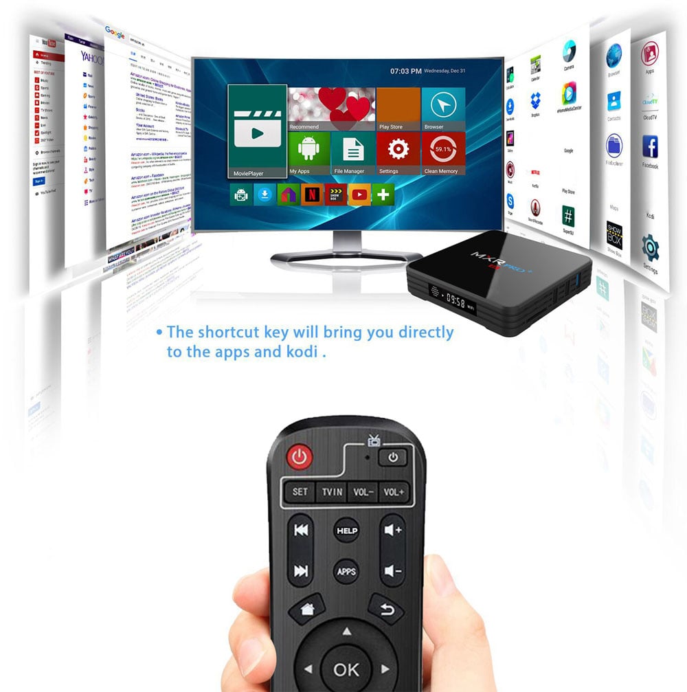 MXR Pro + TV Box 4GB RAM + 32GB ROM RK3328 / 2.4G + 5G WiFi / USB3.0 / BT4.0 / 100Mbps / 4K VP9- Black US Plug MXR Pro + TV Box 4GB RAM + 32GB ROM RK3328 / 2.4G + 5G WiFi / USB3.0 / BT4.0 / 100Mbps / 4K VP9- Black US Plug