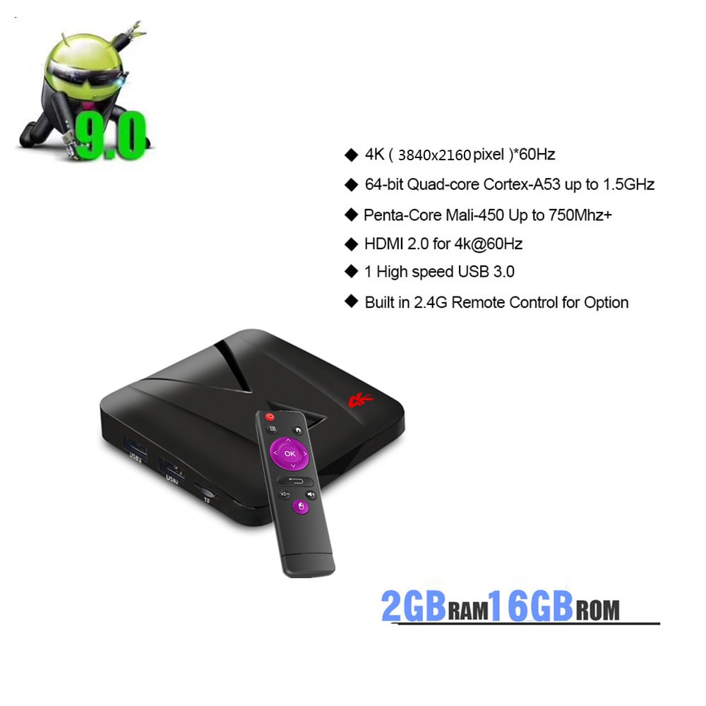 MX10 Mini TV Box Android 9.0 RK3328 2GB DDR3 + 16GB EMMC 2.4GHz WiFi Support 4K H.265- Black US Plug MX10 Mini TV Box Android 9.0 RK3328 2GB DDR3 + 16GB EMMC 2.4GHz WiFi Support 4K H.265- Black US Plug