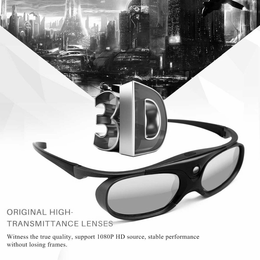 Active Shutter Rechargeable 3D DLP Glasses Support 144Hz for XGIMI Z3 / Z4 / Z6 / H1 / H2 JMGO G1 / P2 BenQ Acer DLP - LINK Projector 2PCS- Black Active Shutter Rechargeable 3D DLP Glasses Support 144Hz for XGIMI Z3 / Z4 / Z6 / H1 / H2 JMGO G1 / P2 BenQ Acer DLP - LINK Projector 2PCS- Black