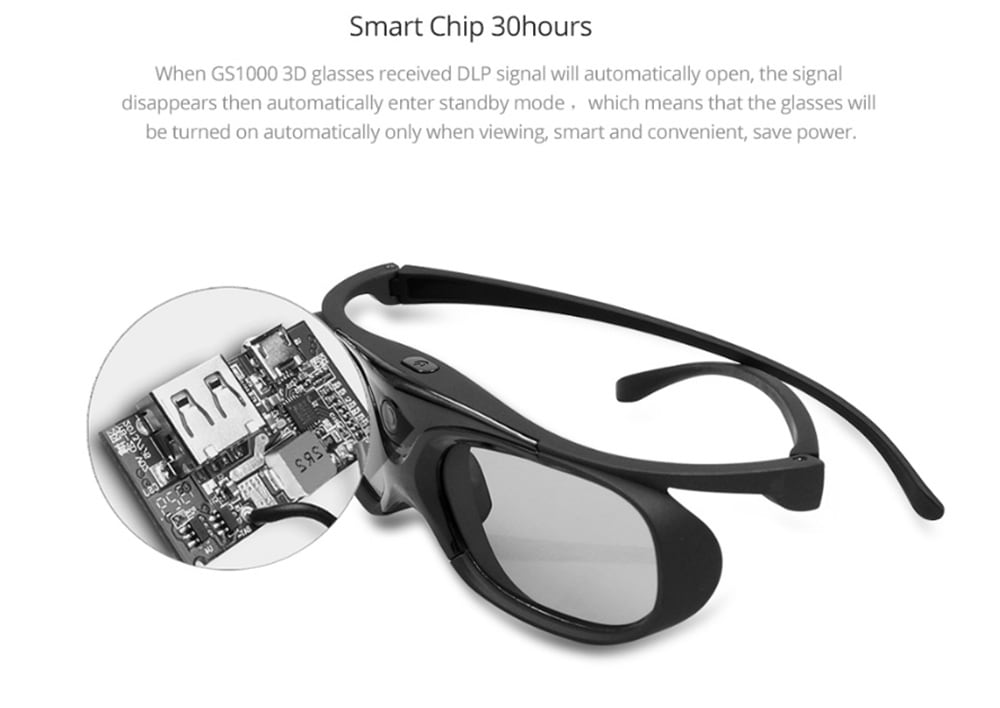 Active Shutter Rechargeable 3D DLP Glasses Support 144Hz for XGIMI Z3 / Z4 / Z6 / H1 / H2 JMGO G1 / P2 BenQ Acer DLP - LINK Projector 2PCS- Black Active Shutter Rechargeable 3D DLP Glasses Support 144Hz for XGIMI Z3 / Z4 / Z6 / H1 / H2 JMGO G1 / P2 BenQ Acer DLP - LINK Projector 2PCS- Black