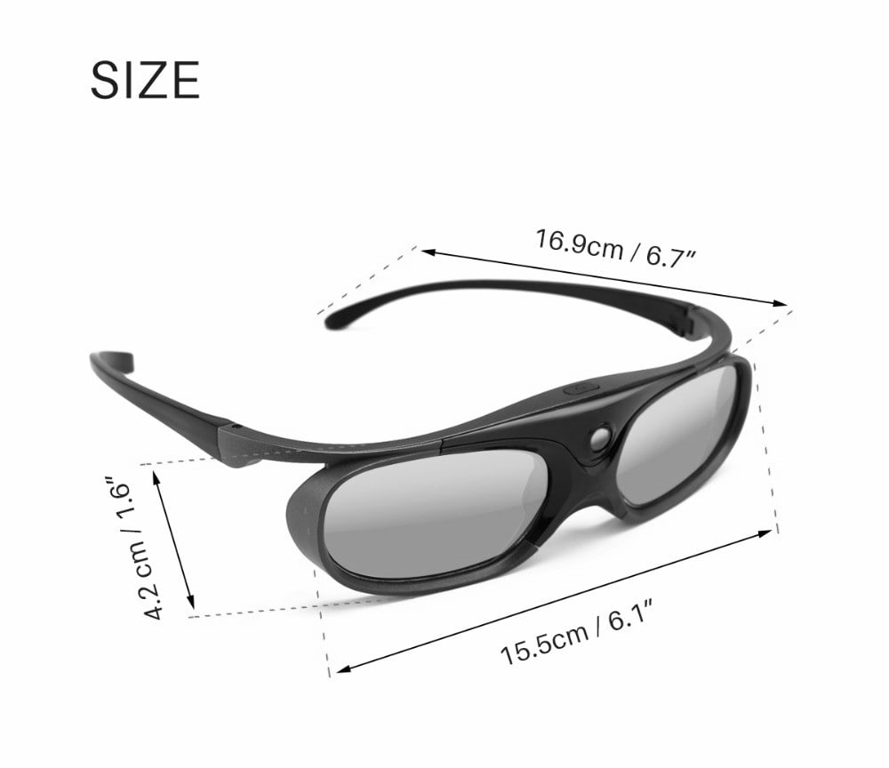 Active Shutter Rechargeable 3D DLP Glasses Support 144Hz for XGIMI Z3 / Z4 / Z6 / H1 / H2 JMGO G1 / P2 BenQ Acer DLP - LINK Projector 2PCS- Black Active Shutter Rechargeable 3D DLP Glasses Support 144Hz for XGIMI Z3 / Z4 / Z6 / H1 / H2 JMGO G1 / P2 BenQ Acer DLP - LINK Projector 2PCS- Black