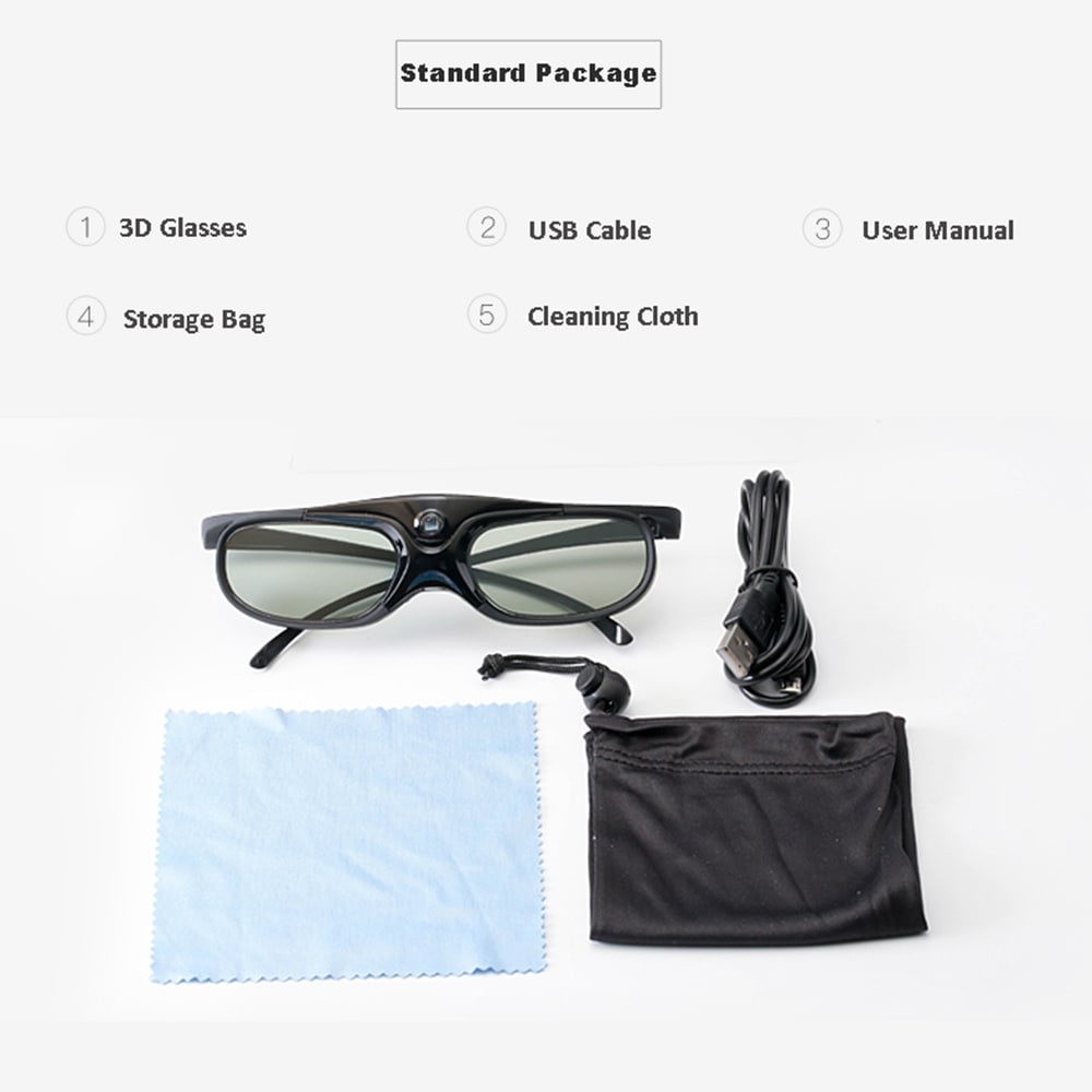 Active Shutter Rechargeable 3D DLP Glasses Support 144Hz for XGIMI Z3 / Z4 / Z6 / H1 / H2 JMGO G1 / P2 BenQ Acer DLP - LINK Projector 2PCS- Black Active Shutter Rechargeable 3D DLP Glasses Support 144Hz for XGIMI Z3 / Z4 / Z6 / H1 / H2 JMGO G1 / P2 BenQ Acer DLP - LINK Projector 2PCS- Black