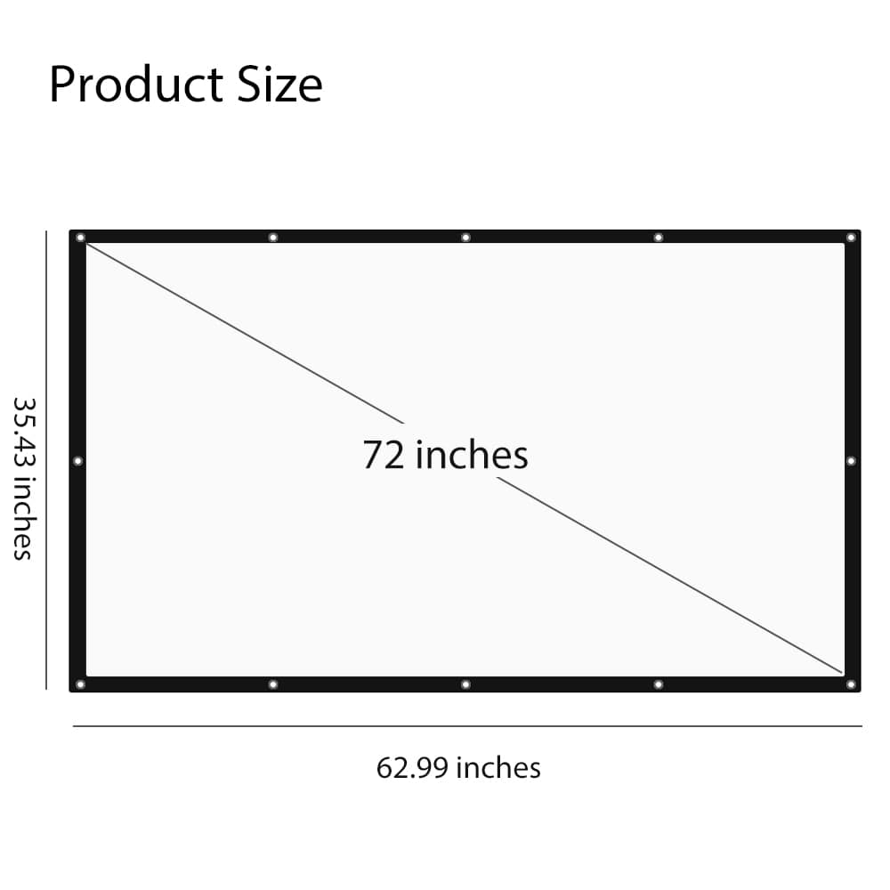 72 inch 16:9 Folding Projection Screen High Brightness- White 72 inch 16:9 Folding Projection Screen High Brightness- White