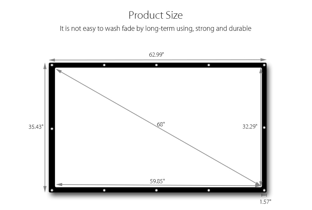72 inch 16:9 Folding Projection Screen High Brightness- White 72 inch 16:9 Folding Projection Screen High Brightness- White