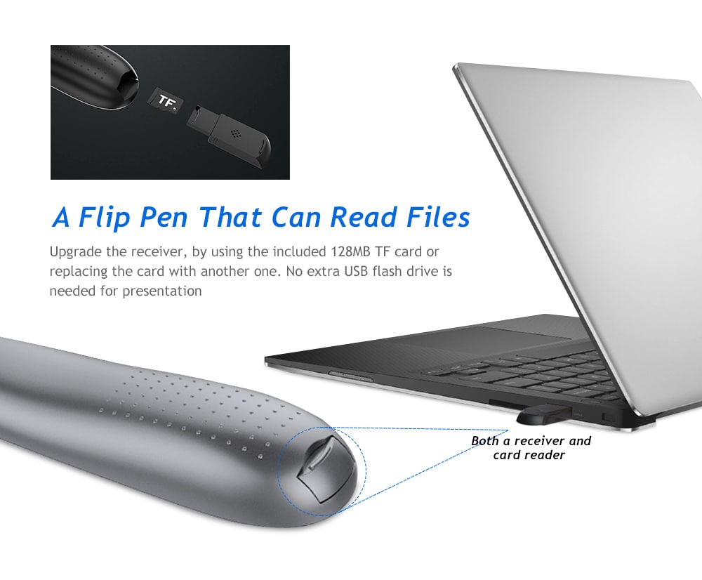 Alfawise H100 Wireless Remote Control Digital Laser Presenter Presentation Flip Pen- Slate Gray Alfawise H100 Wireless Remote Control Digital Laser Presenter Presentation Flip Pen- Slate Gray