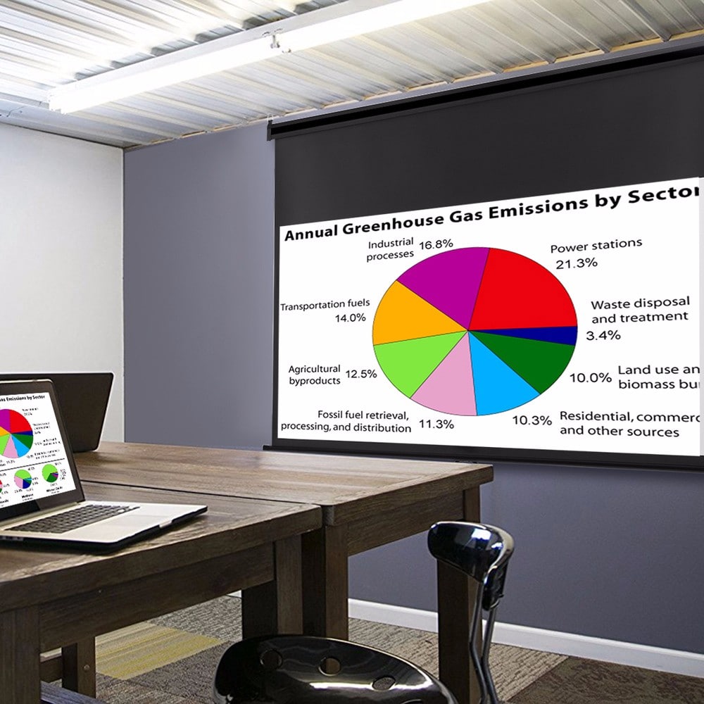 Excelvan 100 inch Diagonal 16:9 Ratio 1.2 Gain Manual Pull Down Projection Projector Screen Suitable For 1080P DTV/Sports/Movies/Presentations with Auto Locking Device- Black Excelvan 100 inch Diagonal 16:9 Ratio 1.2 Gain Manual Pull Down Projection Projector Screen Suitable For 1080P DTV/Sports/Movies/Presentations with Auto Locking Device- Black