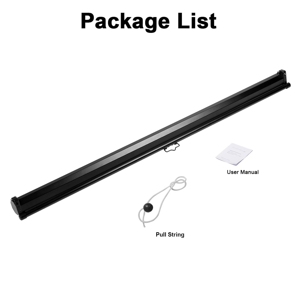 Excelvan 100 inch Diagonal 16:9 Ratio 1.2 Gain Manual Pull Down Projection Projector Screen Suitable For 1080P DTV/Sports/Movies/Presentations with Auto Locking Device- Black Excelvan 100 inch Diagonal 16:9 Ratio 1.2 Gain Manual Pull Down Projection Projector Screen Suitable For 1080P DTV/Sports/Movies/Presentations with Auto Locking Device- Black