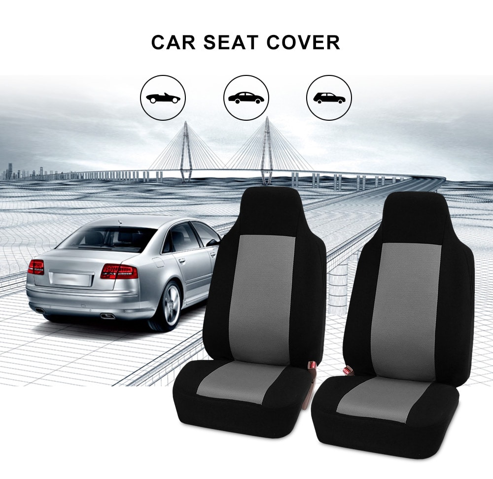 Pair of Car Seat Covers Front Four Seasons for Truck SUV Van- Gray Pair of Car Seat Covers Front Four Seasons for Truck SUV Van- Gray