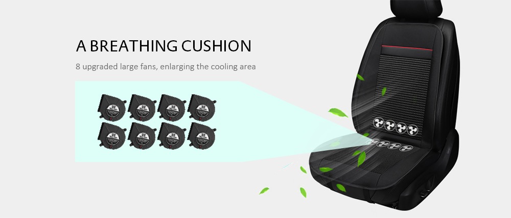 Massage Cooling Car Seat Cushion for Summer - Black Massage Cooling Car Seat Cushion for Summer - Black