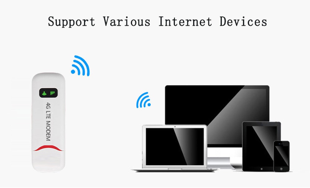 4G Portable Hotspot WiFi Router USB Modem 100Mbps LTE FDD With SIM Card- White 4G Portable Hotspot WiFi Router USB Modem 100Mbps LTE FDD With SIM Card- White