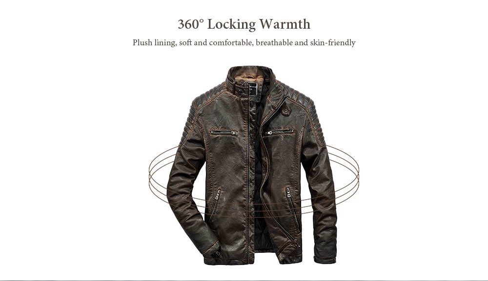 Retro Men's Leather Jacket - Black S Retro Men's Leather Jacket - Black S