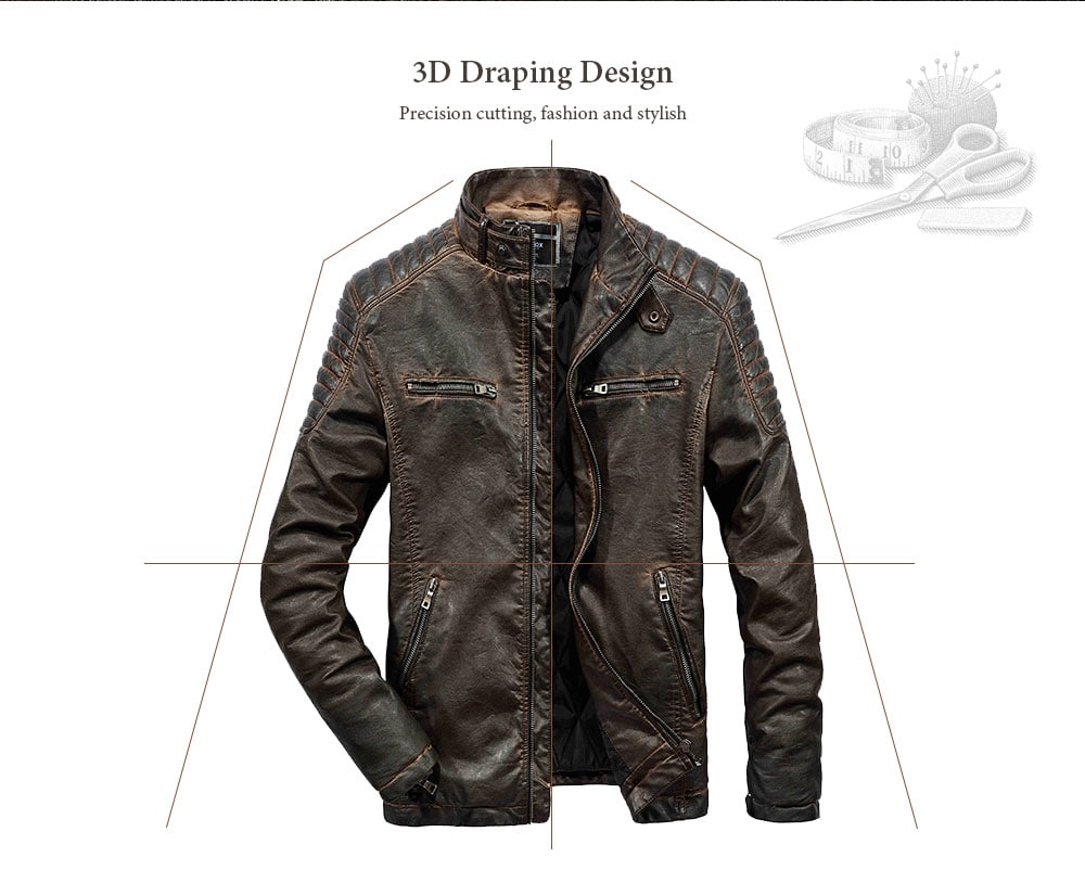 Retro Men's Leather Jacket - Black S Retro Men's Leather Jacket - Black S