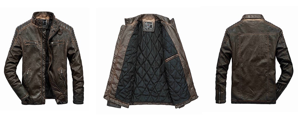 Retro Men's Leather Jacket - Black S Retro Men's Leather Jacket - Black S