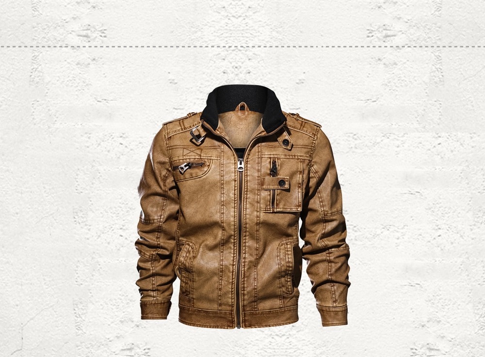 QIQICHEN Men's PU Leather Autumn Jacket- Rubber Ducky Yellow 4XL QIQICHEN Men's PU Leather Autumn Jacket- Rubber Ducky Yellow 4XL