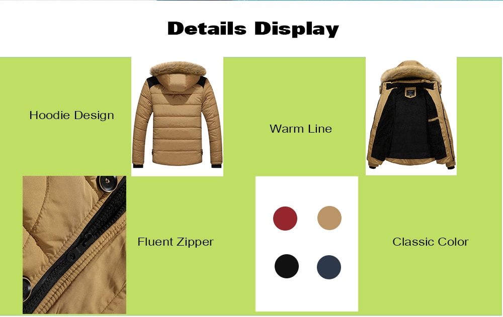 Winter Trend Men Cotton Jacket- Khaki M Winter Trend Men Cotton Jacket- Khaki M