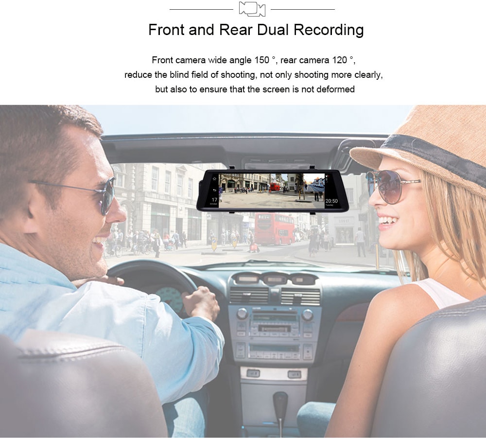 Junsun A900 Car DVR Camera Mirror 3G 10 inch Full Touch Android 5.0 Quad Core GPS WiFi Dual Lens- Black Junsun A900 Car DVR Camera Mirror 3G 10 inch Full Touch Android 5.0 Quad Core GPS WiFi Dual Lens- Black