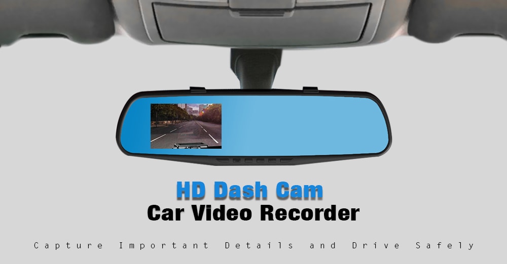 1080P HD Dash Cam Rear View Mirror Car Video Recorder 1PC- Black 1080P HD Dash Cam Rear View Mirror Car Video Recorder 1PC- Black