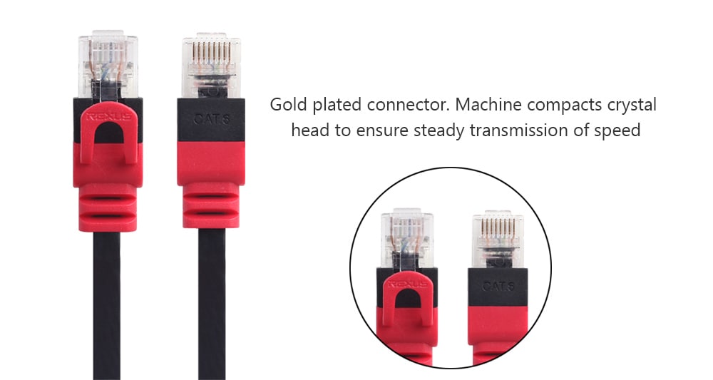 REXLIS RJ45 Male to RJ45 Male Ethernet Connection Cable- Red 2M REXLIS RJ45 Male to RJ45 Male Ethernet Connection Cable- Red 2M