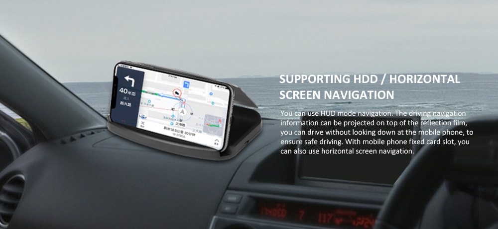 Car Mobile Phone Navigation Frame Wireless Charger Head-up Display- Black Car Mobile Phone Navigation Frame Wireless Charger Head-up Display- Black