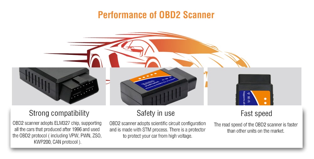 ELM327 WiFi OBD2 Car Diagnostic Instrument / Detector Supports Android- Natural Black ELM327 WiFi OBD2 Car Diagnostic Instrument / Detector Supports Android- Natural Black