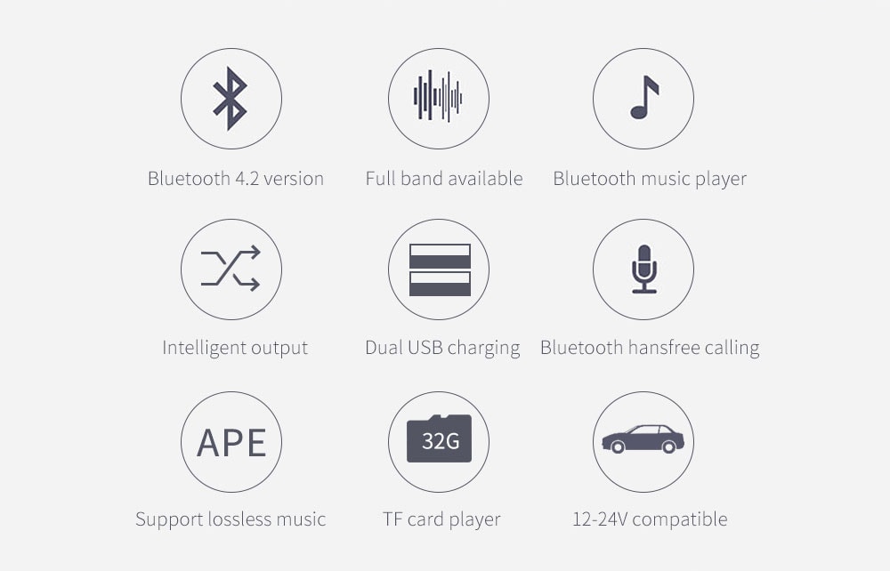 Alfawise QC3.0 Bluetooth 4.2 FM Transmitter Car Charger- Silver Alfawise QC3.0 Bluetooth 4.2 FM Transmitter Car Charger- Silver