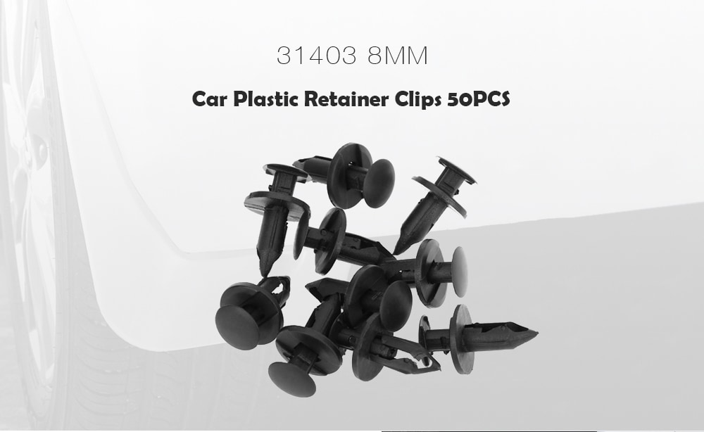 50pcs 31403 8MM Car Plastic Fender Bumper Fasterner Clips- Black 50pcs 31403 8MM Car Plastic Fender Bumper Fasterner Clips- Black