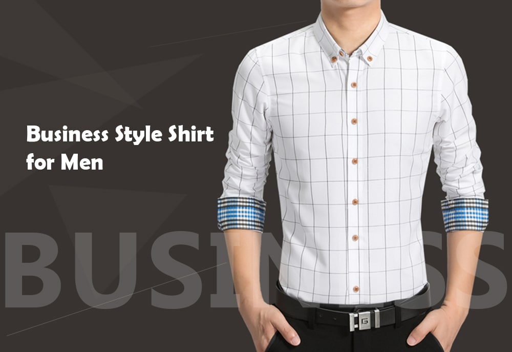 Slim Business Plaid Long Sleeve Shirt for Men- Red Wine L Slim Business Plaid Long Sleeve Shirt for Men- Red Wine L