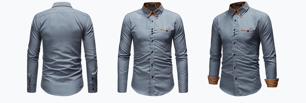Stylish Stand Collar Long Sleeve Shirt- Black L Stylish Stand Collar Long Sleeve Shirt- Black L