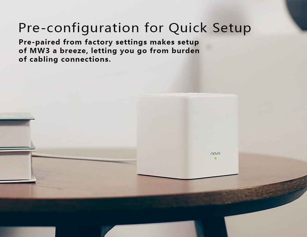 TENDA Nova MW3 AC1200 Dual Frequency Wireless Router 1200Mbps- White 2pcs TENDA Nova MW3 AC1200 Dual Frequency Wireless Router 1200Mbps- White 2pcs