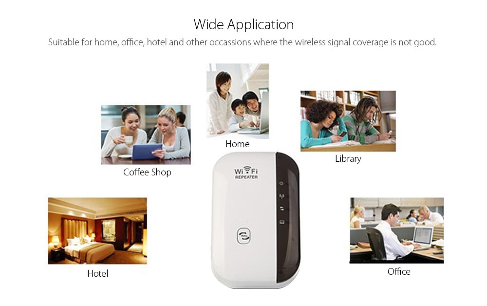 Wireless Network Repeater WiFi Signal Amplifier Router Expander 300M Enhanced Transmission - White Wireless Network Repeater WiFi Signal Amplifier Router Expander 300M Enhanced Transmission - White