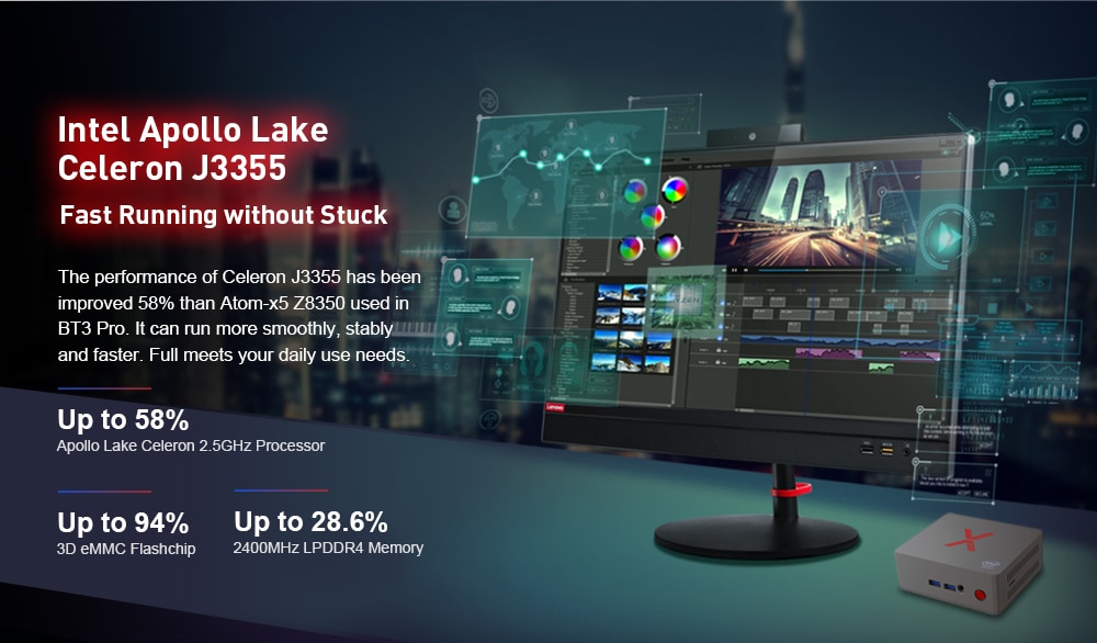 Beelink BT3 - X Mini PC Windows 10 Intel Apollo Lake J3355 Intel Graphics 500 2.4GHz + 5.8GHz WiFi 1000Mbps 4 x USB3.0 BT4.0 Support- Black 4GB LPDDR4 +64GB EMMC UK Plug Beelink BT3 - X Mini PC Windows 10 Intel Apollo Lake J3355 Intel Graphics 500 2.4GHz + 5.8GHz WiFi 1000Mbps 4 x USB3.0 BT4.0 Support- Black 4GB LPDDR4 +64GB EMMC UK Plug