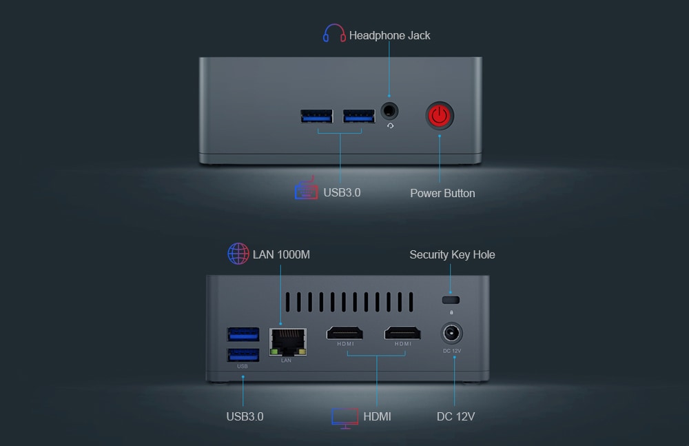 Beelink BT3 - X Mini PC Windows 10 Intel Apollo Lake J3355 Intel Graphics 500 2.4GHz + 5.8GHz WiFi 1000Mbps 4 x USB3.0 BT4.0 Support- Black 4GB LPDDR4 +64GB EMMC UK Plug Beelink BT3 - X Mini PC Windows 10 Intel Apollo Lake J3355 Intel Graphics 500 2.4GHz + 5.8GHz WiFi 1000Mbps 4 x USB3.0 BT4.0 Support- Black 4GB LPDDR4 +64GB EMMC UK Plug