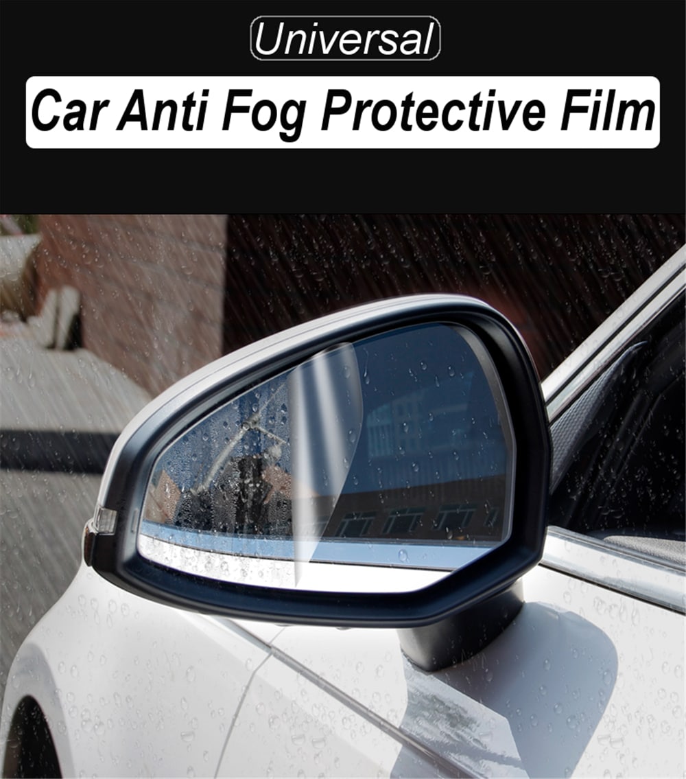 2Pcs Car Anti Fog Rainproof Rear View Mirror Window Protective Film Nano Coating- Transparent 2Pcs Car Anti Fog Rainproof Rear View Mirror Window Protective Film Nano Coating- Transparent